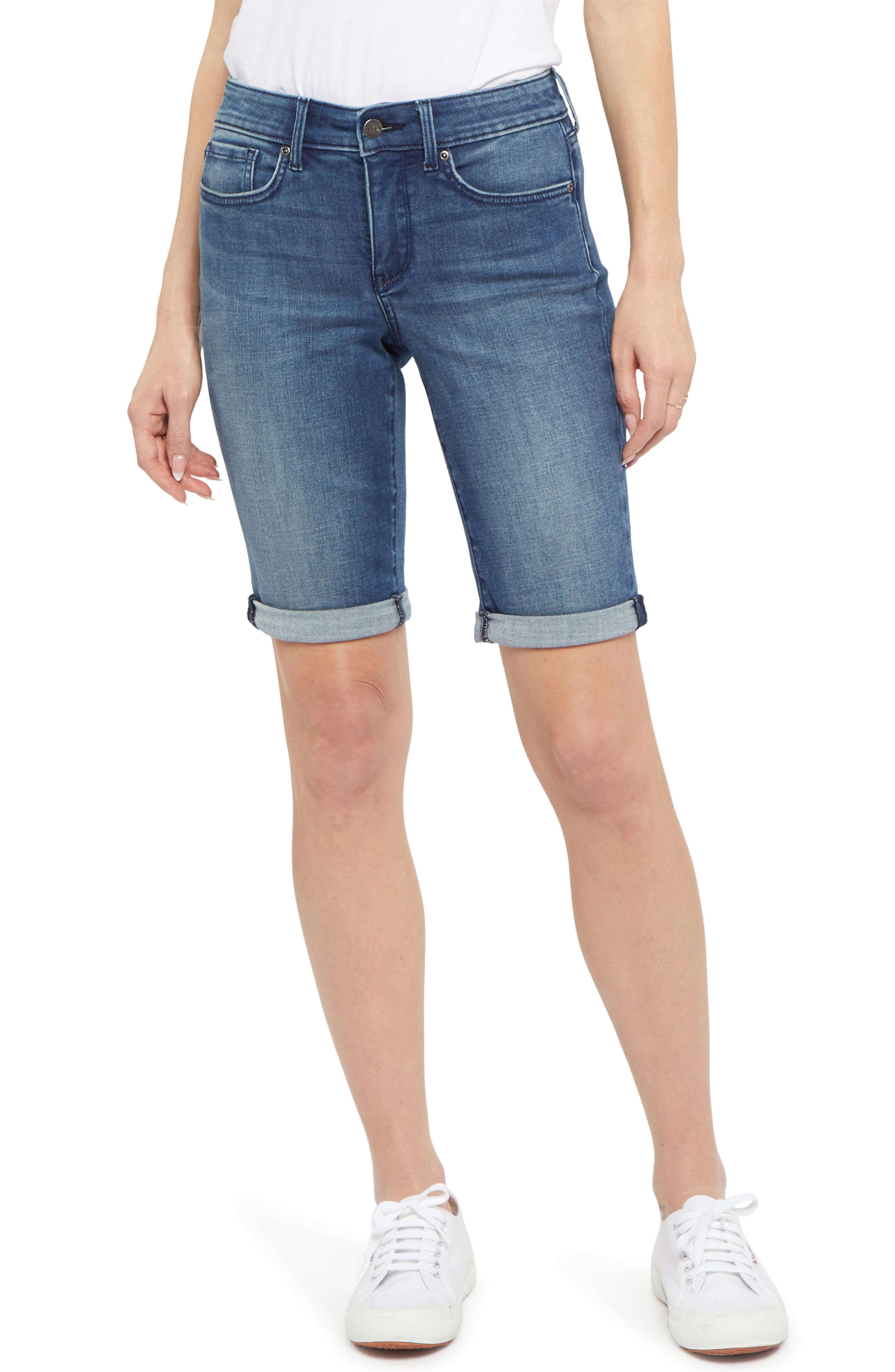 NYDJ Briella Roll Cuff Denim Shorts in Bluewell | Smart Closet