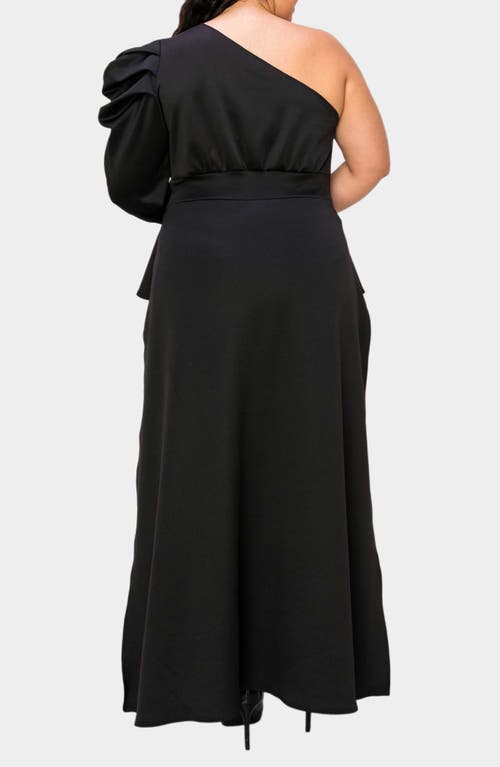 L I V D Nicolette One-shoulder Peplum Top In Black