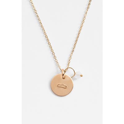 Nashelle 14K-Gold Fill & Semiprecious Birthstone Zodiac Mini Disc Necklace