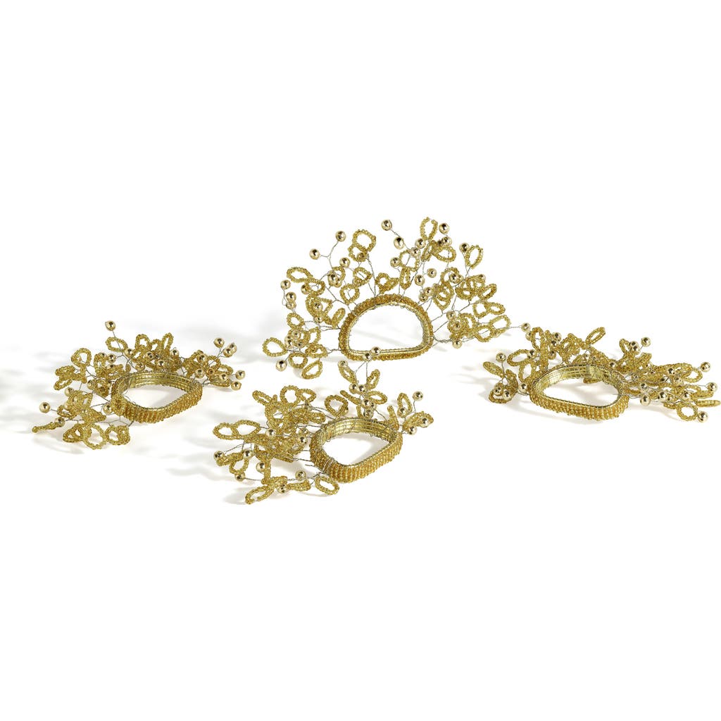 Tiramisu Golden Gleam Set Of 4 Napkin Rings In Gold