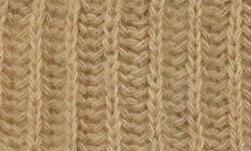 Portolano Rib Knit Cashmere Beanie In Cammello Chiaro