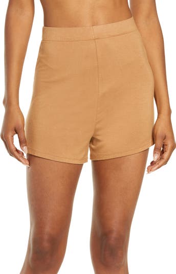 Skims Cozy Knit Shorts in Orange