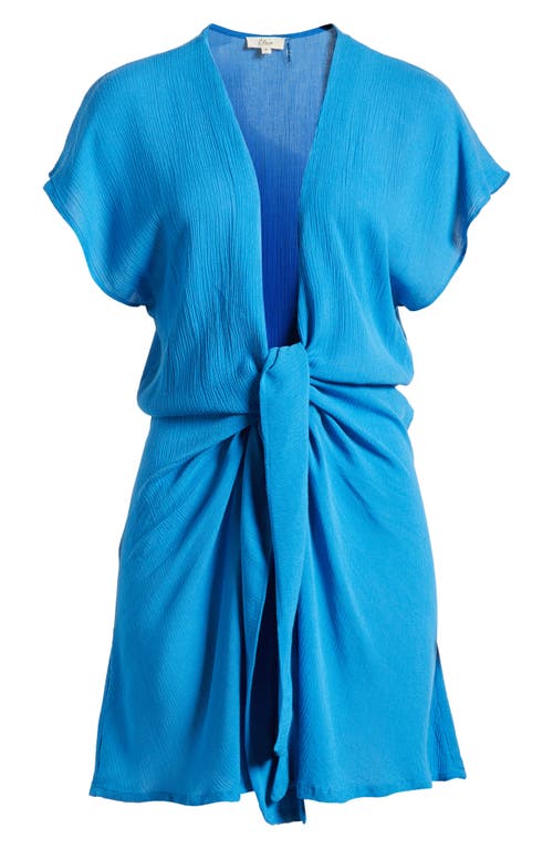 Shop Elan Tie Front Cover-up Wrap Dress In Blue Bright