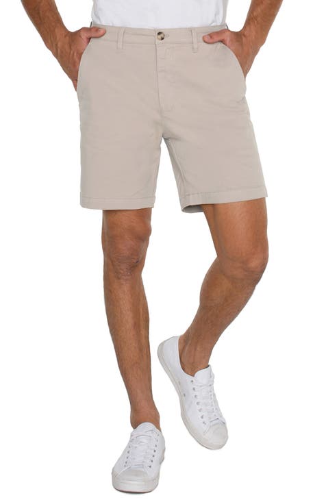 Flat Front Stretch Twill Trouser Shorts