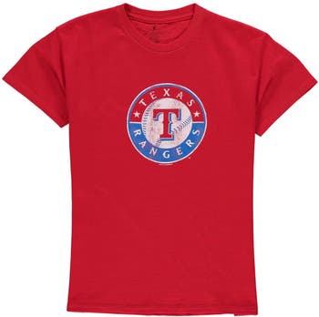 SOFT AS A GRAPE Texas Rangers Youth Distressed Logo T-Shirt - Red