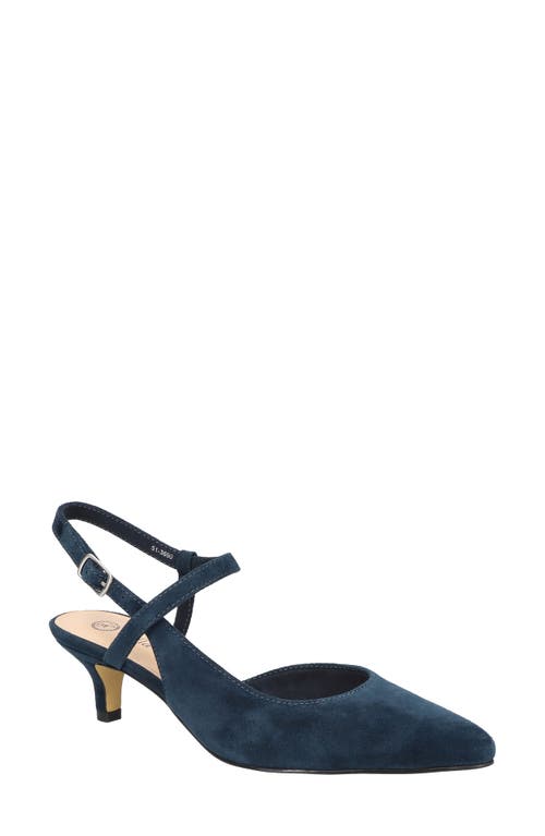 Bella Vita Kayce Pointed Toe Pump Navy Suede at Nordstrom,