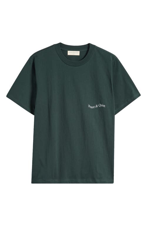 Shop Museum Of Peace And Quiet Museum Of Peace & Quiet Wordmark Cotton Graphic T-shirt In Pine