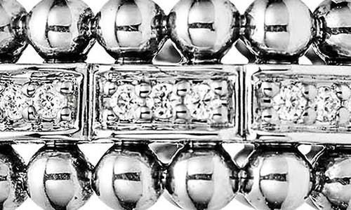 Lagos Sterling Silver Caviar Spark Diamond Oval Hoop Earrings In Silver/diamond
