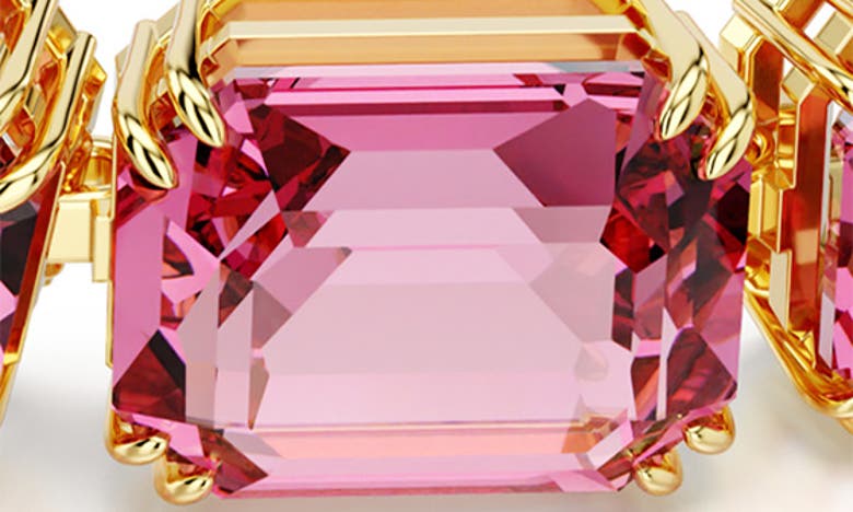 Swarovski Octagon Cut, Pink, Gold-tone Millennia Bracelet In Pink