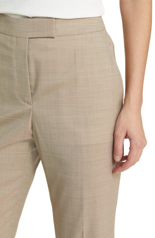 Hugo Boss Boss Teana Virgin Wool Trousers In Deep Champagne Melange