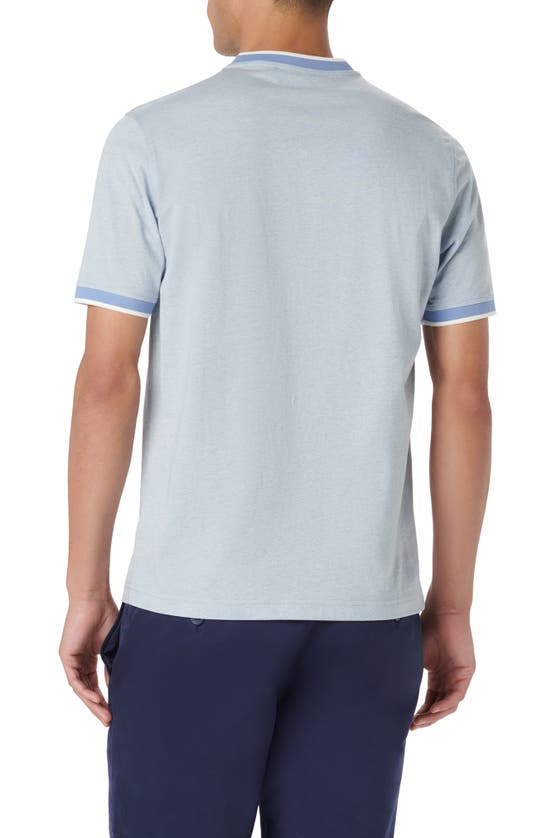 Shop Bugatchi High V-neck T-shirt In Air Blue