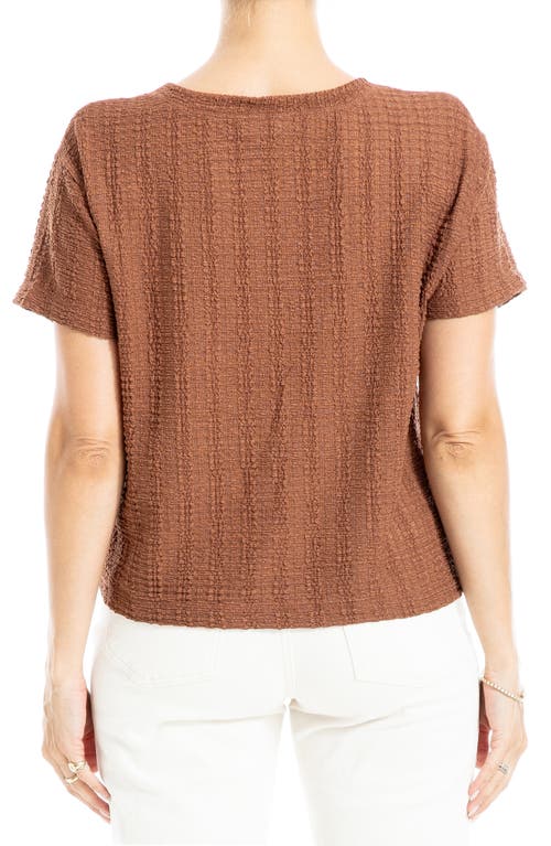 Shop Max Studio Textured Knit T-shirt In Chestnut