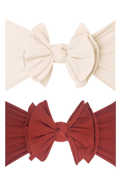 Baby Bling 2-Pack Fab-Bow-Lous Headbands in Oatmeal /Sienna
