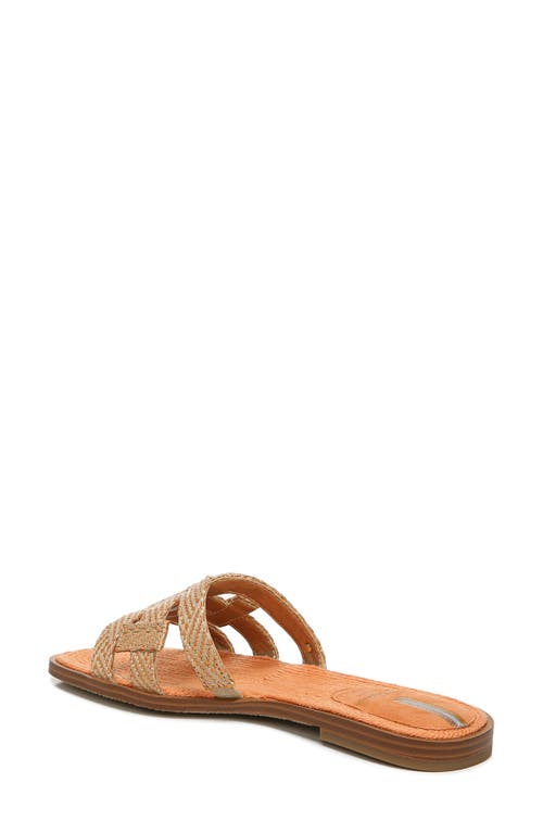 Shop Sam Edelman Woven Bay Slide Sandal In Natural/sunset Orange
