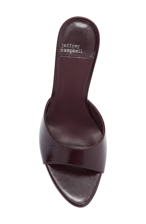 Shop Jeffrey Campbell Agent Slide Sandal In Wine Crinkle Patent