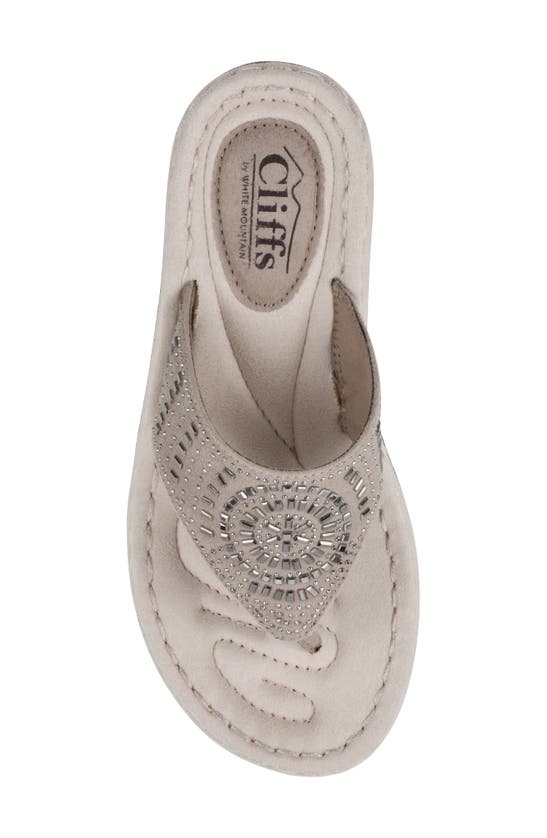 Shop Cliffs By White Mountain Cienna Thong Sandal In Stone Fabric