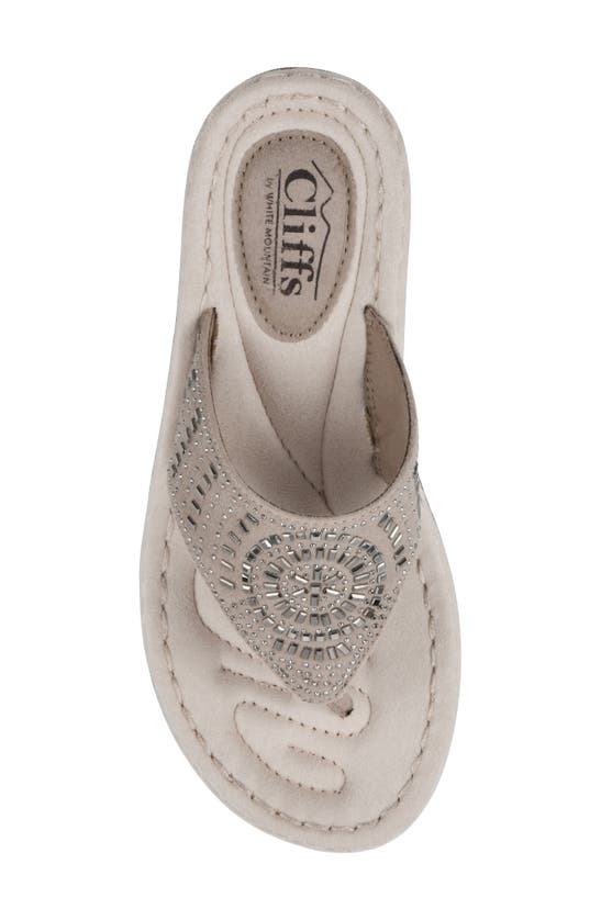 Cliffs By White Mountain Cienna Thong Comfort Sandal In Stone Fabric