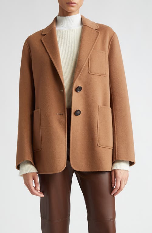 Max Mara Angela Relaxed Double Face Wool Blazer Caramel at Nordstrom,