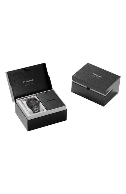 D1 Milano Black Dlc Ultra Thin Bracelet 40mm Stainless Steel Watch In Black
