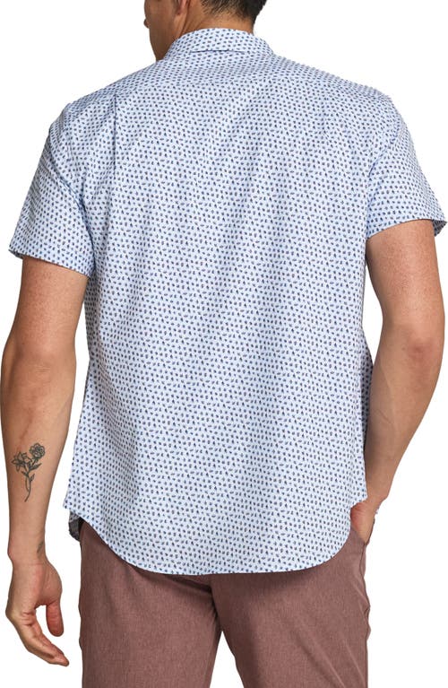 7 Diamonds Leandro Floral Short Sleeve Performance Button-up Shirt In Light Blue