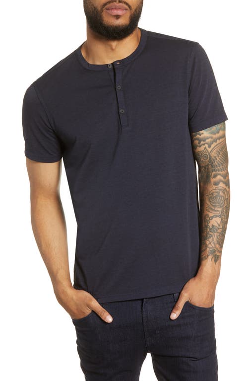 John Varvatos Star USA Regular Fit Henley T-Shirt in Navy