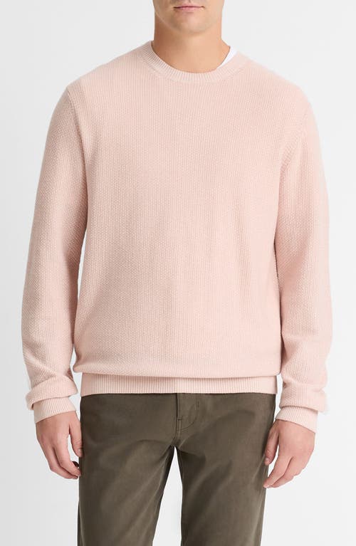 Vince Geometric Jacquard Wool & Cotton Blend Crewneck Sweater In Pink Haze/classic Cream