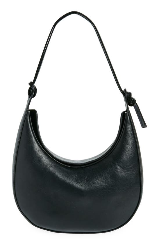 Shop Reformation Medium Rosetta Shoulder Bag In Black Leather