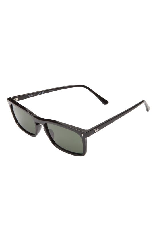 Shop Ray Ban 56mm Rectangular Sunglasses In Black