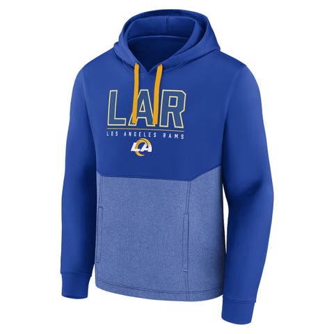 Men's Antigua Royal Los Angeles Rams Logo Victory Pullover Hoodie 