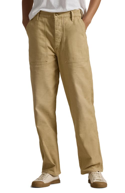 Polo Ralph Lauren Ricky Flat Front Cotton Sateen Pants Khaki at Nordstrom,