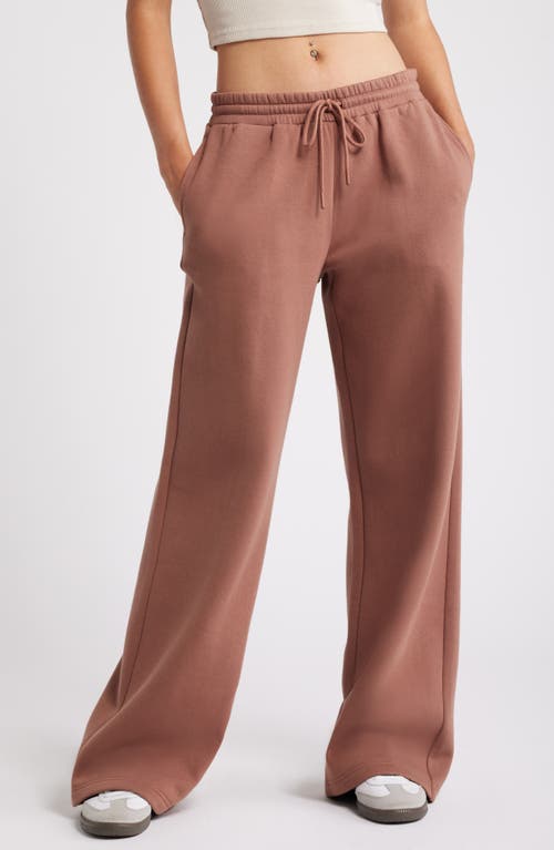 Shop Bp. Wide Leg Fleece Pants In Brown Topaz