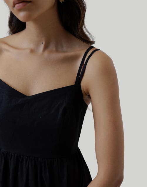 Shop Reistor Strappy Gathered Midi Dress In Black