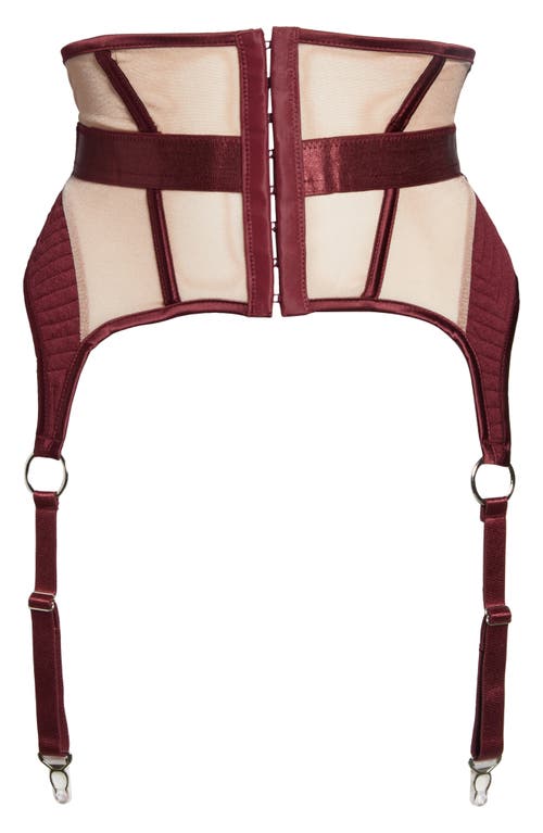 Hauty Quilted & Mesh Paneled Garter Belt Red at Nordstrom,