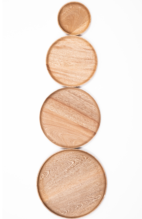 Chechen Wood Design Rosa Morada Wooden Base Platter In Natural
