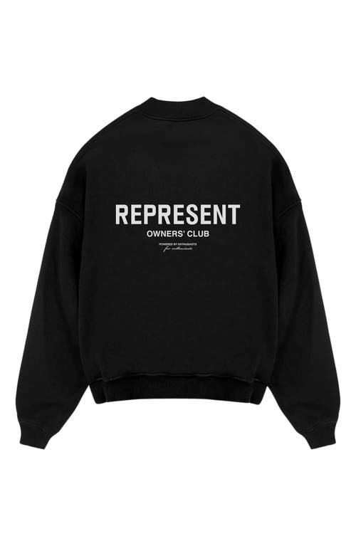 Represent Owners Club Logo Printed Crewneck Sweatshirt In Black