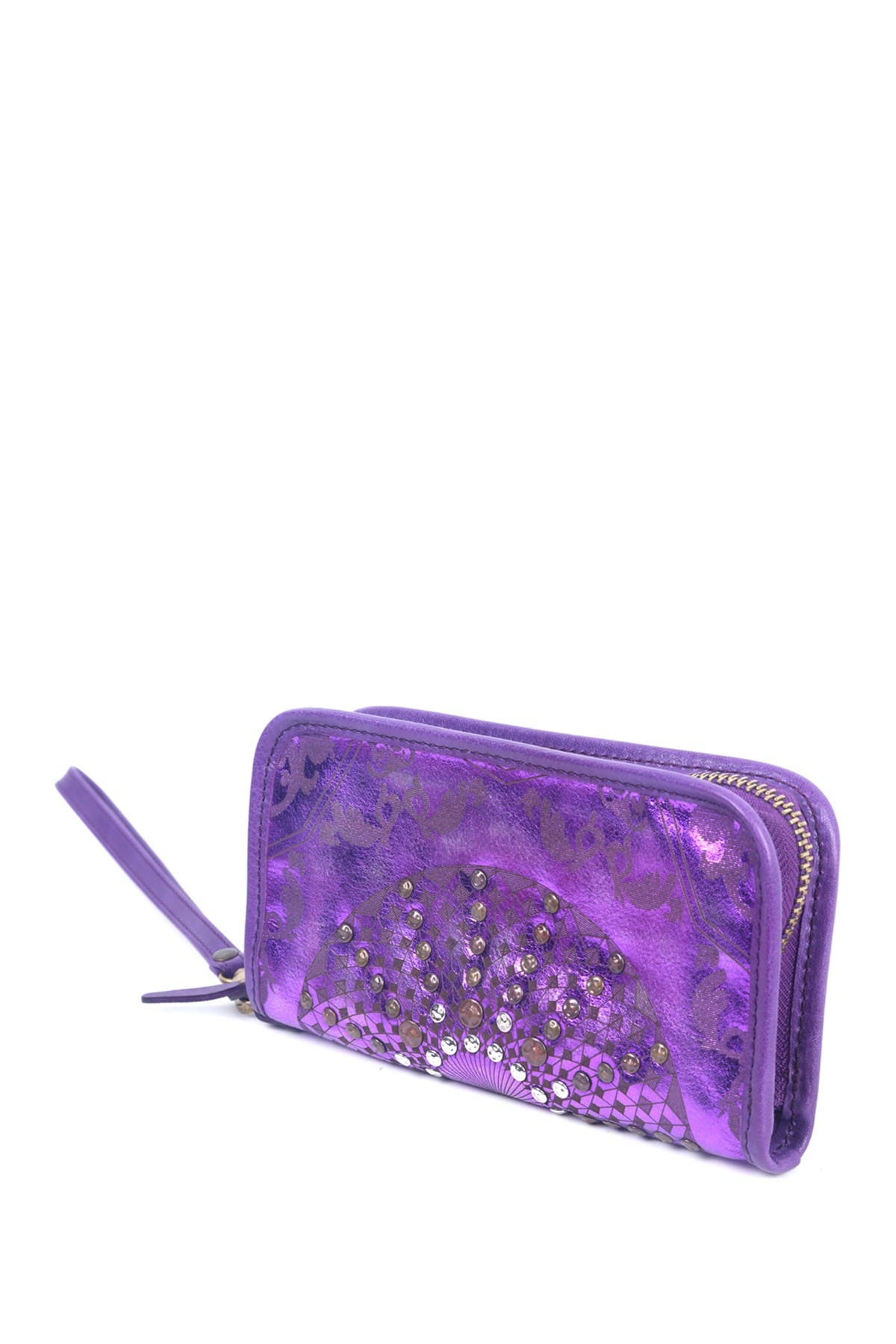 Old Trend Mola Leather Clutch In Bright Purple