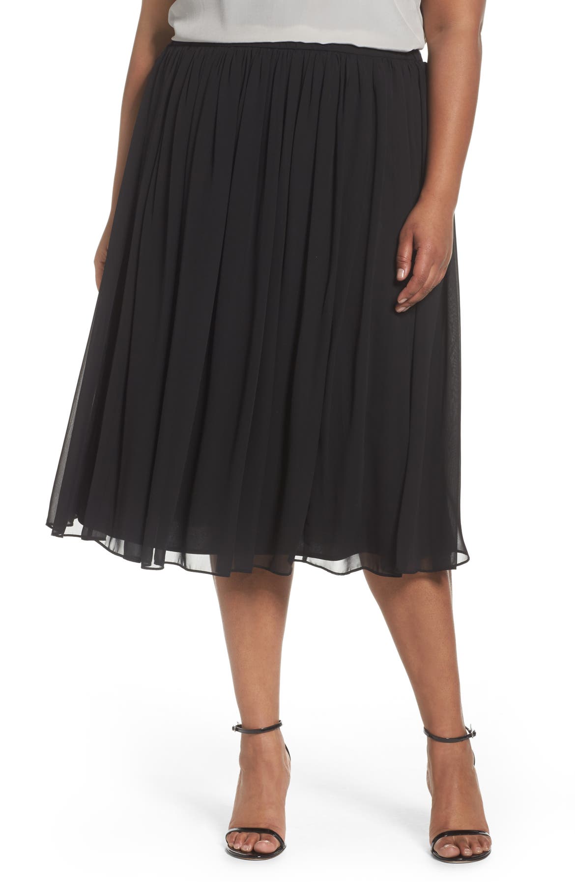 Alex Evenings Chiffon Midi Skirt (Plus Size) | Nordstrom