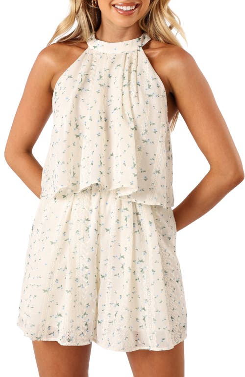 Petal And Pup Petal & Pup Mindy Floral Print Halter Romper In White
