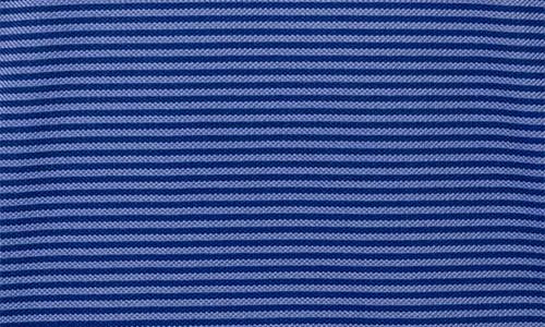 Cutter & Buck Virtue Micro Stripe Polo In Tour Blue/black