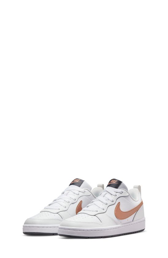 Nike Court Borough Low 2 Sneaker In White/ Red Bronze/ White/ Grey