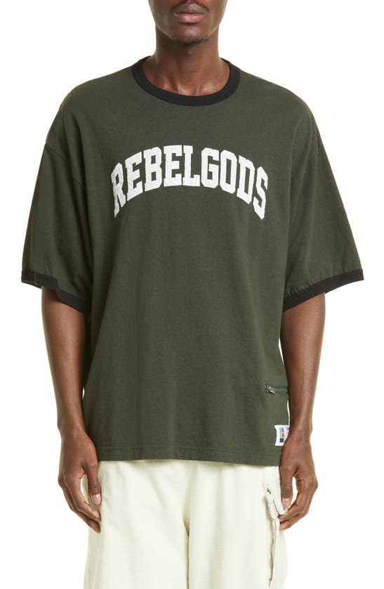 Undercover Rebelgods Cotton Ringer T-shirt In Khaki Green | ModeSens