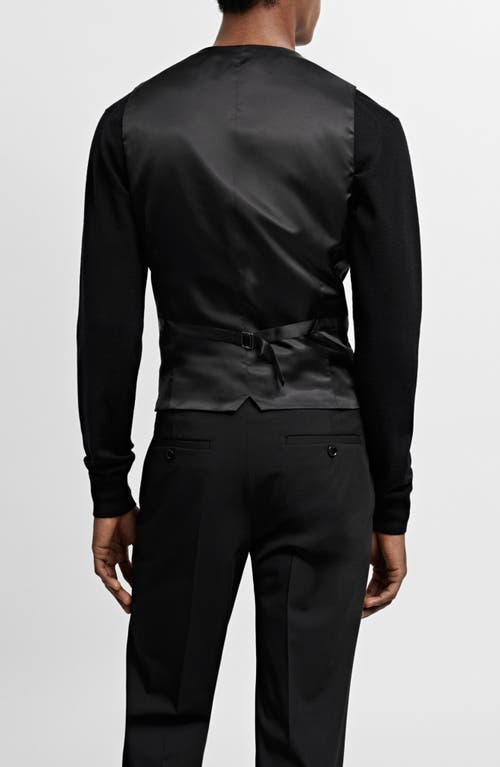 Mango Paris Superslim Fit Stretch Suit Vest In Black