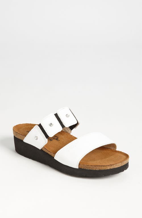 'Ashley' Sandal in White Leather
