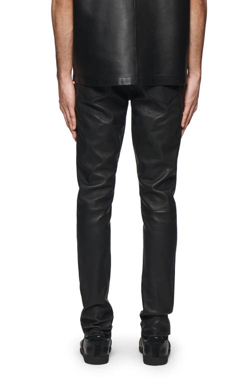 Purple Brand Leather Skinny Pants In Black