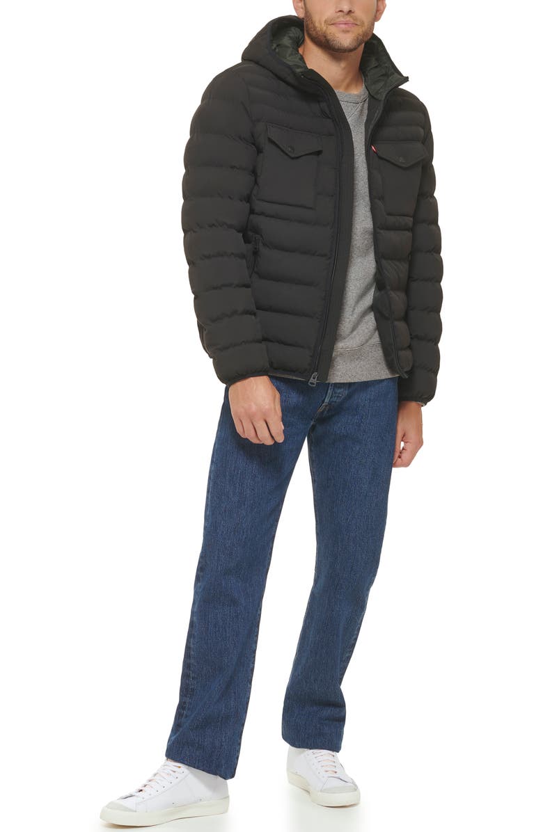 Levi's® Stretch Hooded Puffer Jacket | Nordstrom