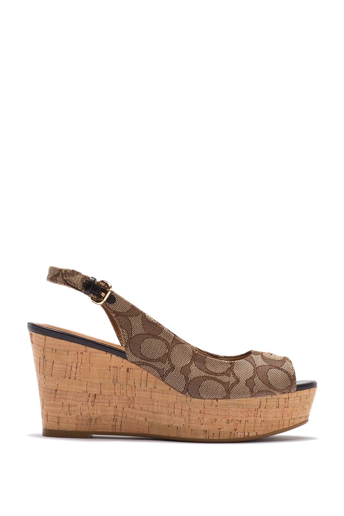 coach ferry signature platform wedge sandal