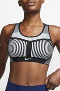 Nike FE/NOM Flyknit High-Support Non-Padded Sports Bra Black Gray Size  Small 