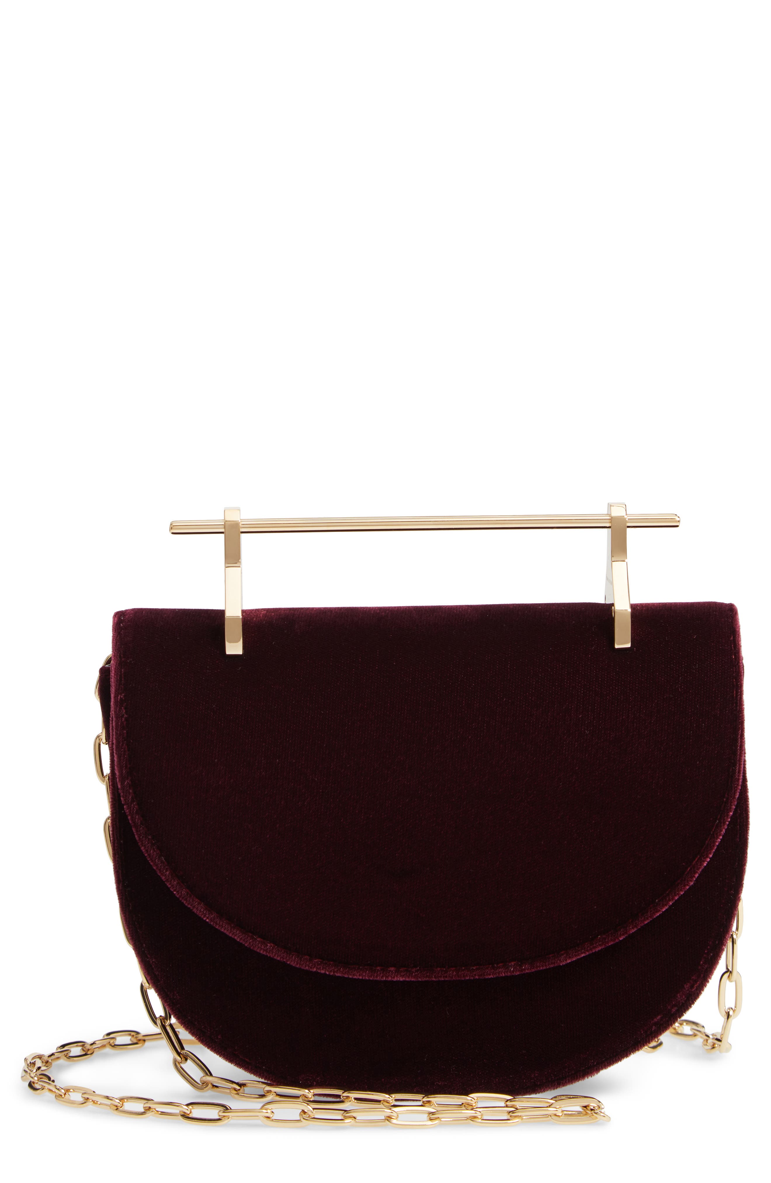 M2Malletier Mini Half Moon Velvet Crossbody Bag Nordstrom