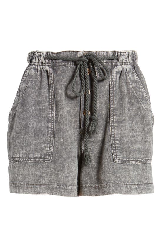 Shop Free People Westmoreland Linen Blend Drawstring Shorts In Dried Basil