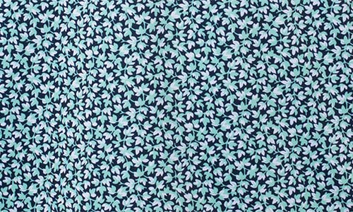 Cutter & Buck Magnolia Scatter Print Performance Polo In Fresh Mint/navy Blue